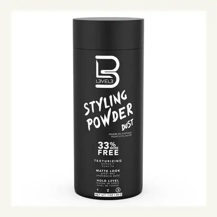 L3VEL3 Styling Powder bottle from an owner-authorized supplied product image.